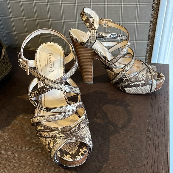 Coach Karolina Platform Strappy Heels 7.5